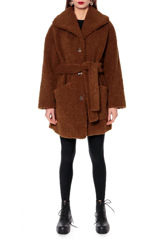 BROWN TEDDY COAT ""POLLY""