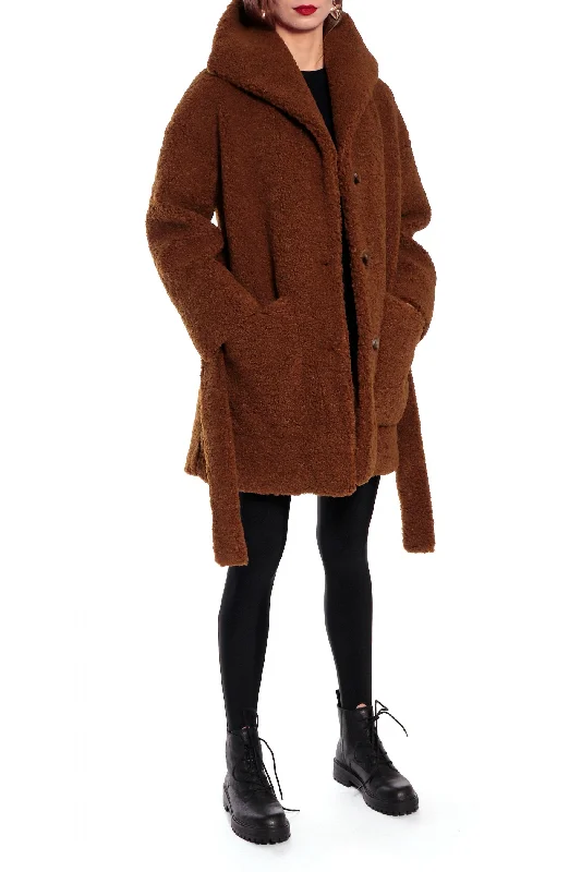 BROWN TEDDY COAT ""POLLY""