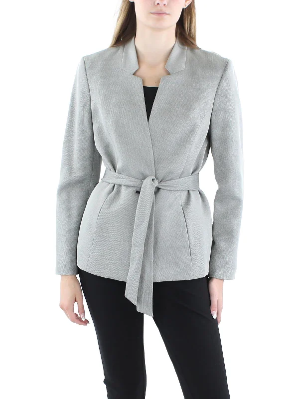 Womens Knit Long Seeves One-Button Blazer